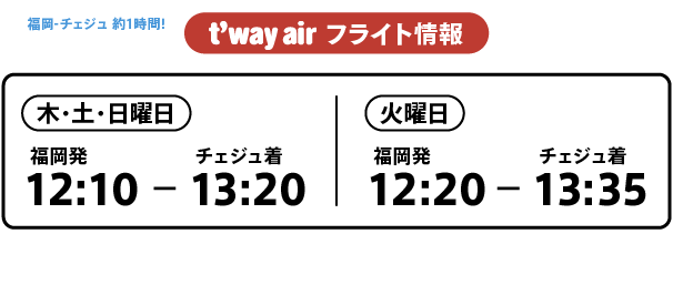 t'way air フライト情報